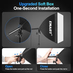 EMART 2-Pack Softbox Studio Lighting Kit with Boom Arm
