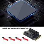 JIAPIKA mPCIe Storage Expansion Card with Four ATA Ports