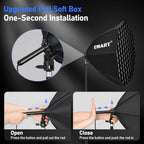 EMART 135W Octagonal Softbox Lighting Kit with Honeycomb Grid