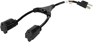Monoprice 105308 Power Cord Splitter Cable 1.17ft