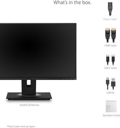 ViewSonic VG2455-2K 24" QHD USB-C Ergonomic Monitor
