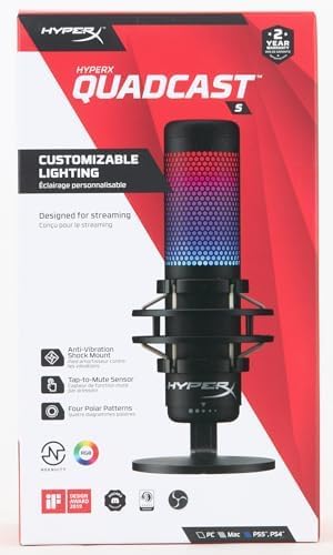 HyperX QuadCast S RGB USB Condenser Microphone Gaming
