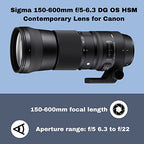 Sigma 150-600mm 5-6.3 Contemporary Lens Canon Bundle