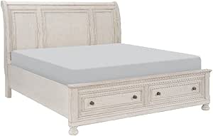 Lexicon Bethel Eastern King Bed - Antique White Bedroom Furniture
