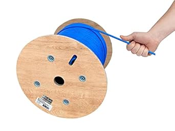 Monoprice 143704 Cat6A Plenum Cable - 500ft - Blue - Bulk Ethernet