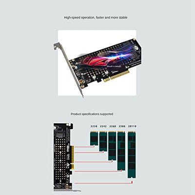 Bloepum Dual NVMe PCIe X8 Bifurcation Adapter Card