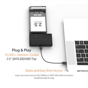 ICY DOCK EZ-Adapter MB104U-1SMB USB-C Adapter for SATA and M.2 SSDs