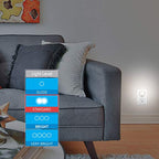 GE 31542 Brushed Nickel Rotating LED Night Light 2-Pack