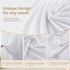 HANGING BULBS White Waterfall Draped Arch Backdrop Cover Set