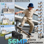 Gcasio 2.7K QHD Vlogging Camcorder with Rotating Screen