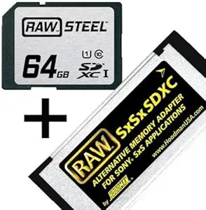 Hoodman RAW STEEL 64GB SDXC Memory Card & Adapter Kit