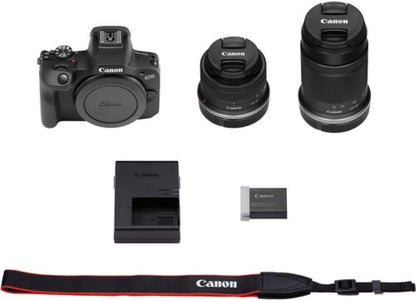 Canon EOS R100 Mirrorless Camera 18-45mm 55-210mm Lens Bundle
