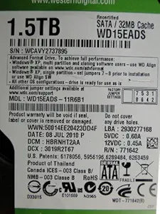 Western Digital WD15EADS 1.5TB 7.2K SATA HDD — main product image