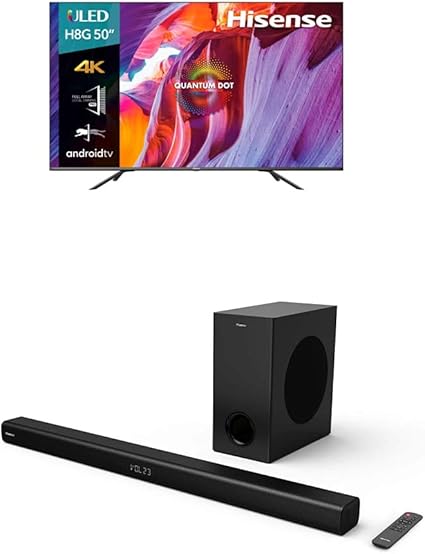 Hisense 50" H8 Quantum ULED 4K Android TV + Soundbar Bundle