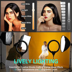UBeesize 14-Inch Foldable LED Ring Light with 62-Inch Tripod