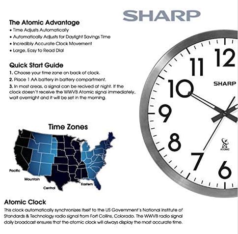 Sharp Atomic Analog 12" Wall Clock
