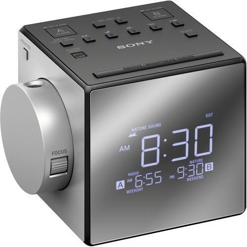 Sony Compact AM/FM Dual Alarm Clock Radio with Aux Cable