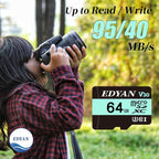 EDYAN 64GB microSDXC Card with V30 4K Video Recording
