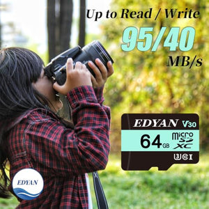 EDYAN 64GB microSDXC Card with V30 4K Video Recording
