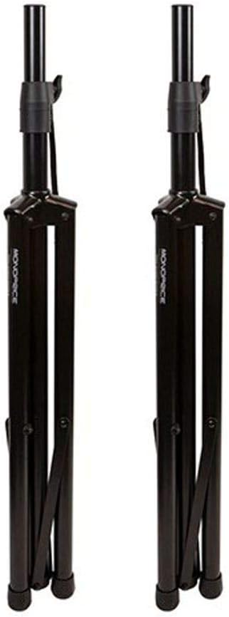 Monoprice Air Cushioned PA Speaker Stands - Heavy Duty Steel Pair