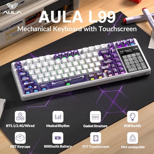 Aula L99 Wireless Mechanical Keyboard with Smart Touch Screen — main product image