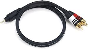 Monoprice 105604 1.5ft 2.5mm to 2RCA Audio Cable