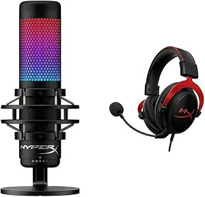HyperX Cloud II Gaming Headset & QuadCast S Microphone Bundle