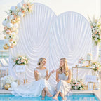 Tao-Ge White Draped Spandex Arch Cover Backdrop, 2-Pack