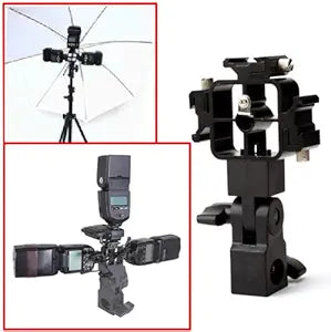 Neewer 10063232: Tri-Hot Shoe Mount Triple Flash Bracket — main product image