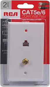 RCA TPH557R Cat 5e/6 F Connector Wall Plate — main product image