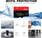 TECKFLARY 128GB microSD Class 10 Card 2-Pack with SD Adapters