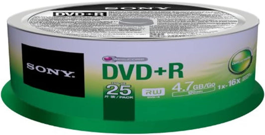 Sony 25DPR47SP 16x DVD+R 4.7GB Recordable Media - 25-Pack