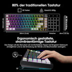 KOORUI Tri-Mode Hot-Swappable Mechanical Gaming Keyboard