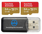 SanDisk 4351501104 64GB Extreme MicroSDXC Card - Two Pack