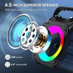 CYY Portable Karaoke Machine with 2 Wireless Microphones