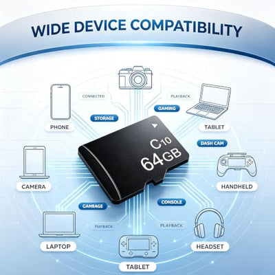 Wellnk-iot 64GB Class 10 MicroSD Memory Card