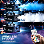 EN'DA Professional 1500W Fog Machine with LED Lights and Remotes