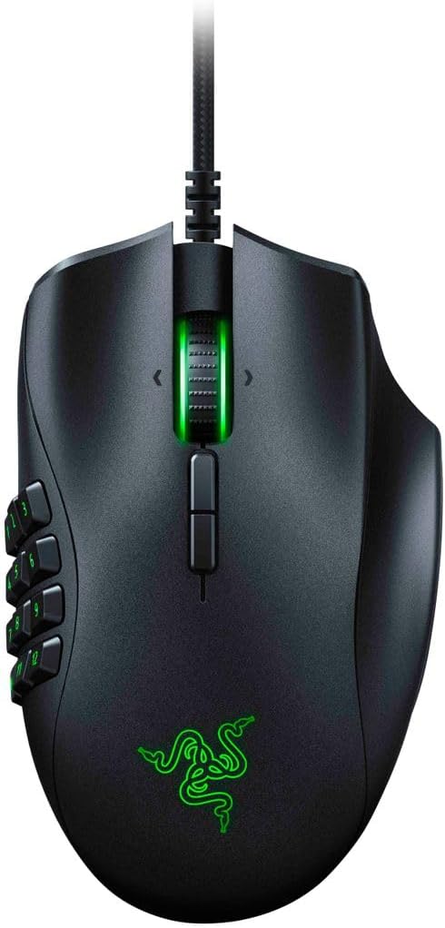 Razer RZ01-02410100-R3M1 Naga Trinity Gaming Mouse - 16000 DPI, Chroma RGB, Modular Plates