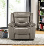 Lexicon 194840134374 Finlay Leather Power Reclining Chair - Brownish Gray