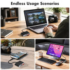 Ardaddyn 3-in-1 XD, SD & microSD Card Reader with USB-C and Lightning