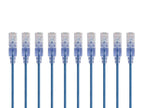 Monoprice 129454 Cat6A Patch Cable - 6in, Blue, 10-Pack, SlimRun