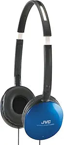 JVC HAS150AX Lightweight Flat Folding Headphones - Blue — main product image