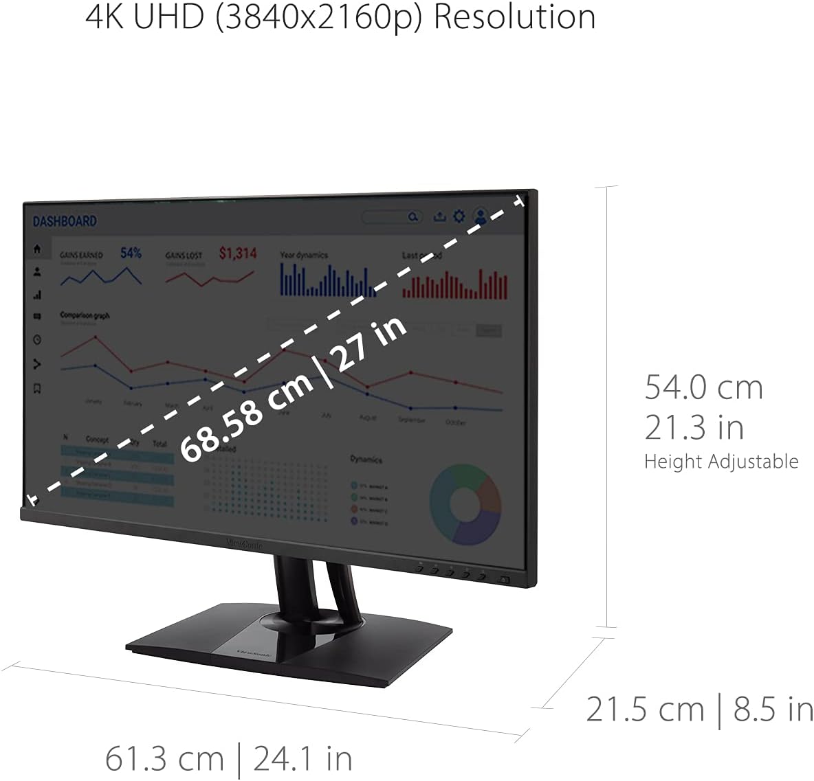 ViewSonic VP2756-4K 27" 4K UHD IPS Monitor USB-C