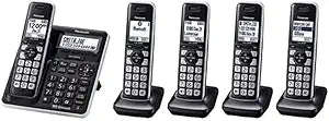 Panasonic KX-TG985SK Cordless Phone System - 5 Handsets, Bluetooth - Renewed