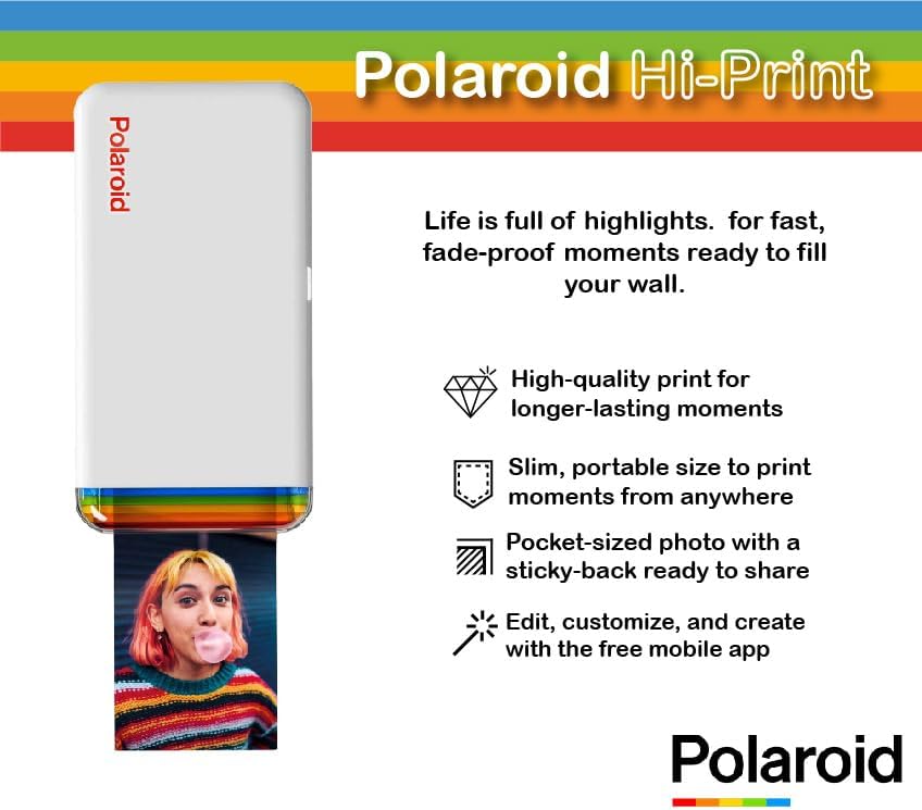 Polaroid 9128 Bundle Hi-Print 2x3 Pocket Printer
