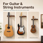 yinyess Solid Wood Guitar Wall Mount with Pick Holder