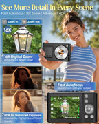 DUOCH 8K Vlogging Camera with Dual Screens and WiFi