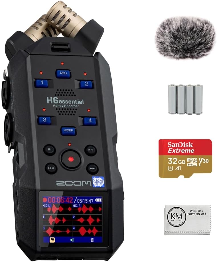 Zoom H6essential 6-Track Recorder Bundle + 32GB SD