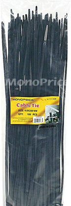 Monoprice 105773 14-Inch Black Cable Ties 100-Pack