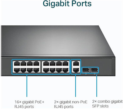 TP-Link TL-SG1218MP 16 Port Gigabit PoE Switch